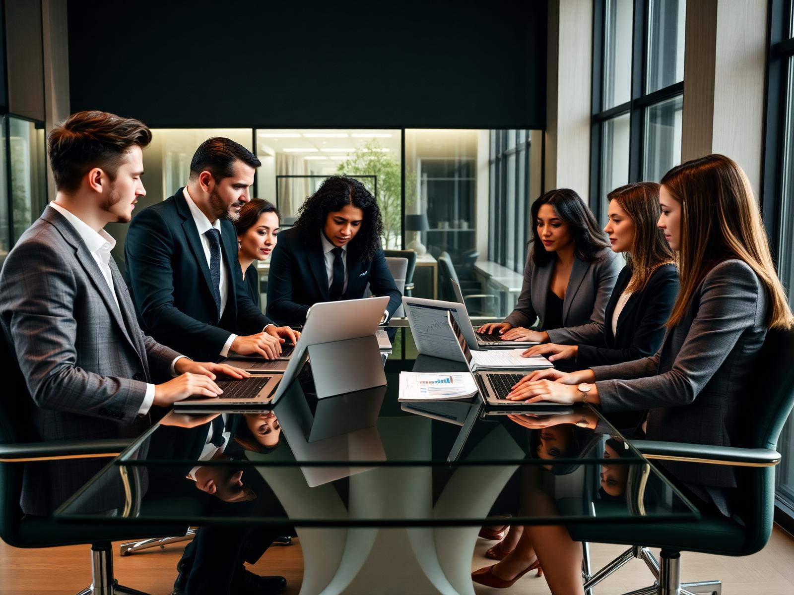 Business consulting team collaborating on growth strategy